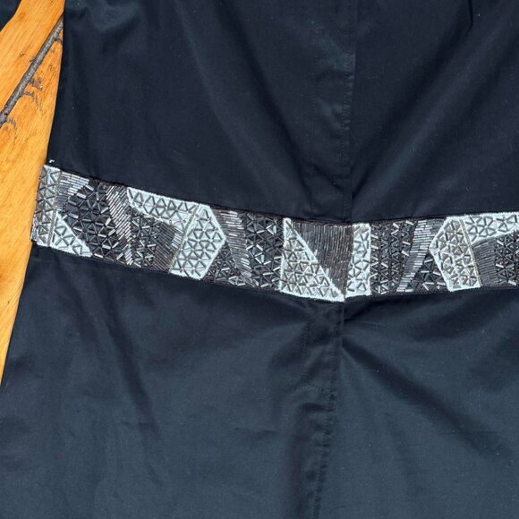 Gossip Girl Serena Gryphon Black Trench Coat with beaded Accents XS/S - Picture 8 of 16